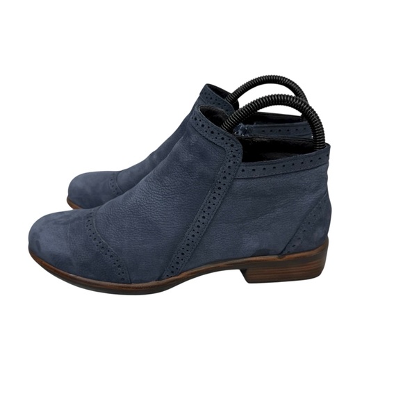 NAOT Women's Sz 37 Nefasi Ankle Boot Navy Blue Zipper Leather Nubuck - Picture 2 of 13